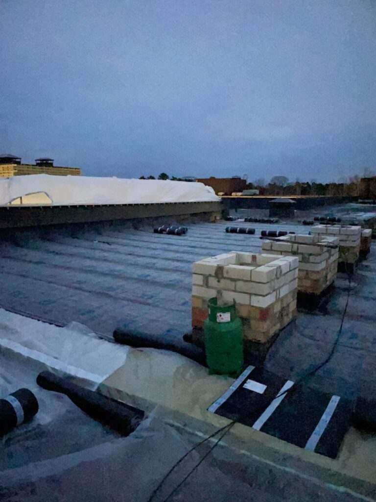 Jumta siltināšana, Ruberoīda seguma ieklāšana