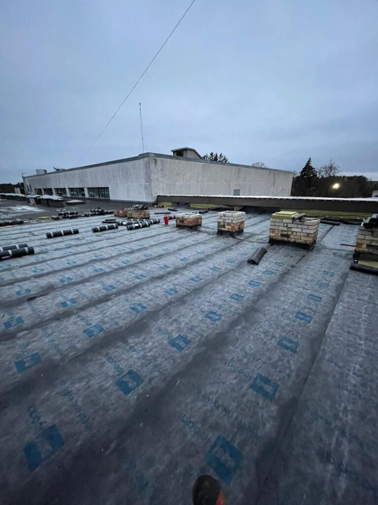 Jumta siltināšana, Ruberoīda seguma ieklāšana