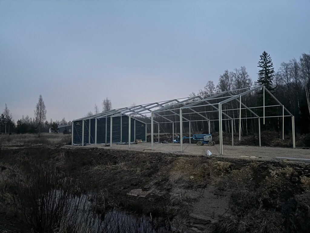 PVC angāra konstrukcijas izbūve, Brocēni