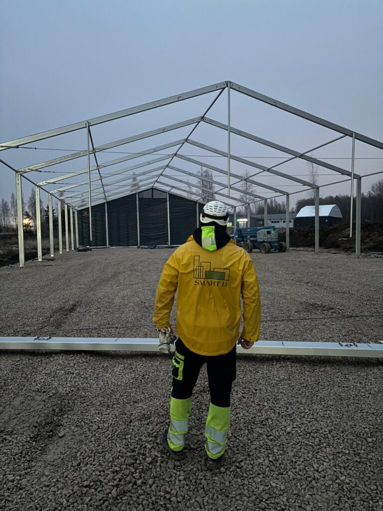 PVC angāra konstrukcijas izbūve, Brocēni